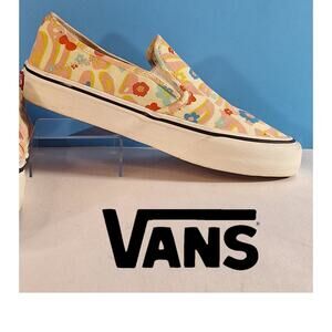 Vans Women’s Floral Slip-On Shoes Sz 8.5 EcoCush Retro 70s Pastel Print Y2K